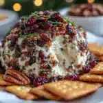 cranberry pecan cheeseball - featured image