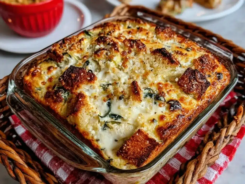 creamy artichoke spinach dip - featured image