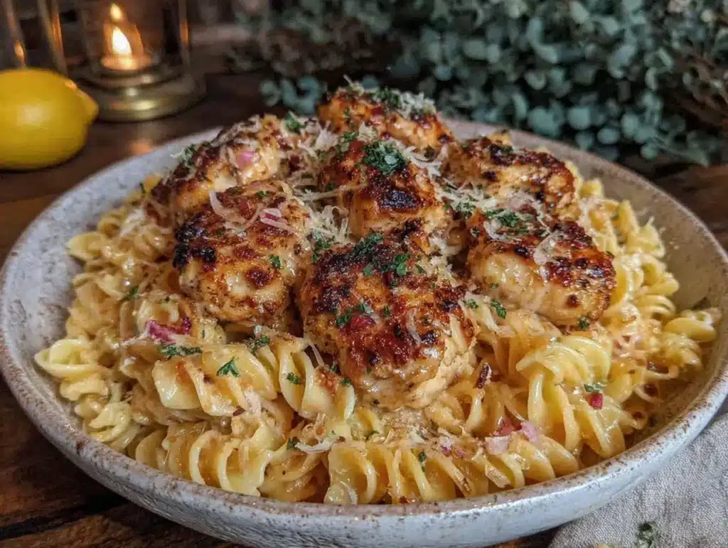 creamy cheesy alfredo pasta - featured image