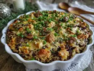 creamy chicken wild rice casserole - featured image