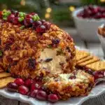 creamy cranberry pecan bacon ranch cheeseball - featured image