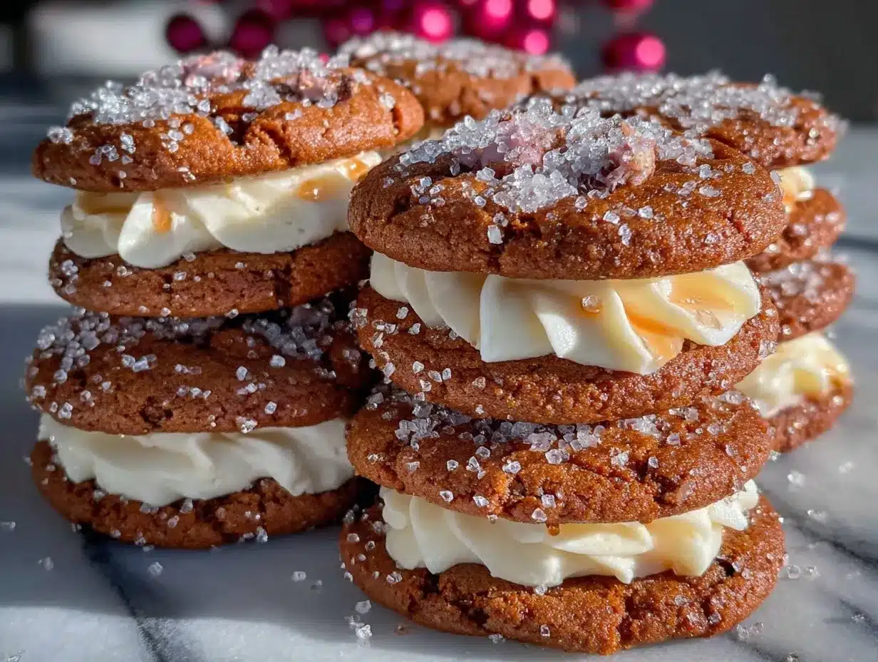 creamy ginger molasses cookie sandwiches preparation steps