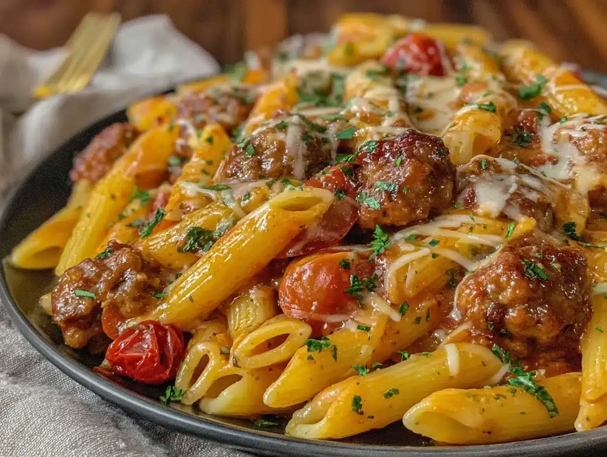 creamy ground turkey pasta bake preparation steps