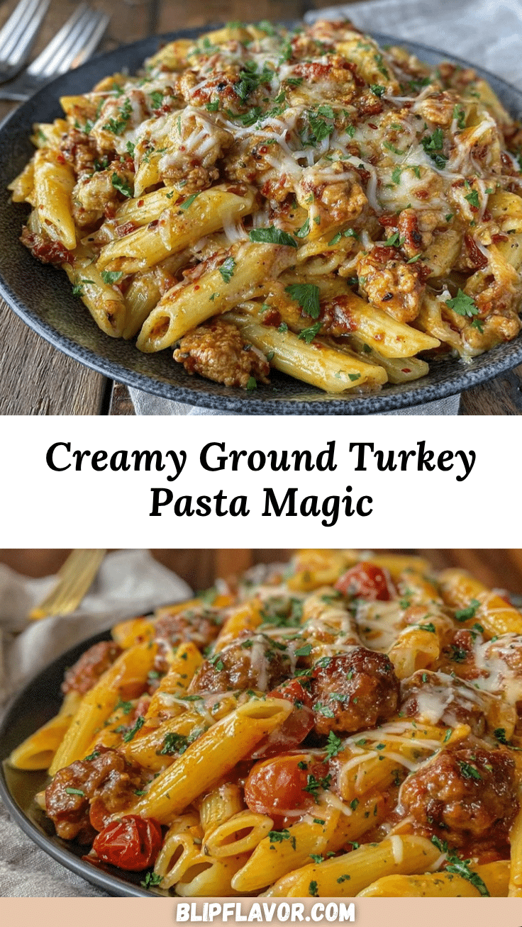 creamy ground turkey pasta bake recipe