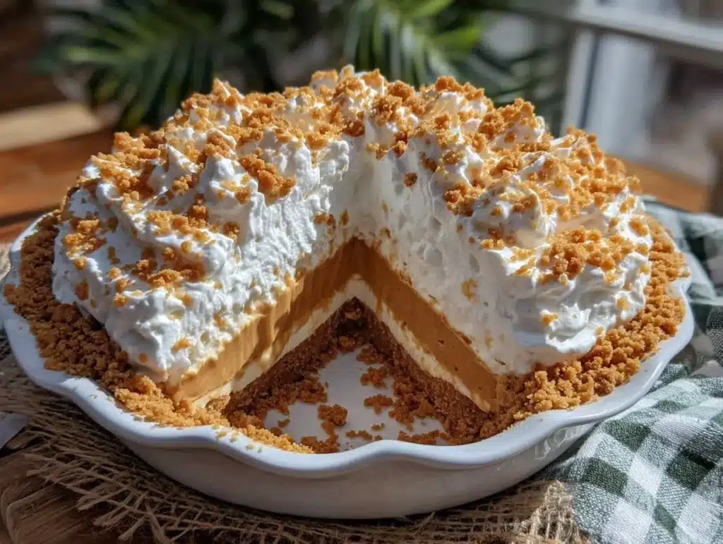 creamy peanut butter cream pie - featured image
