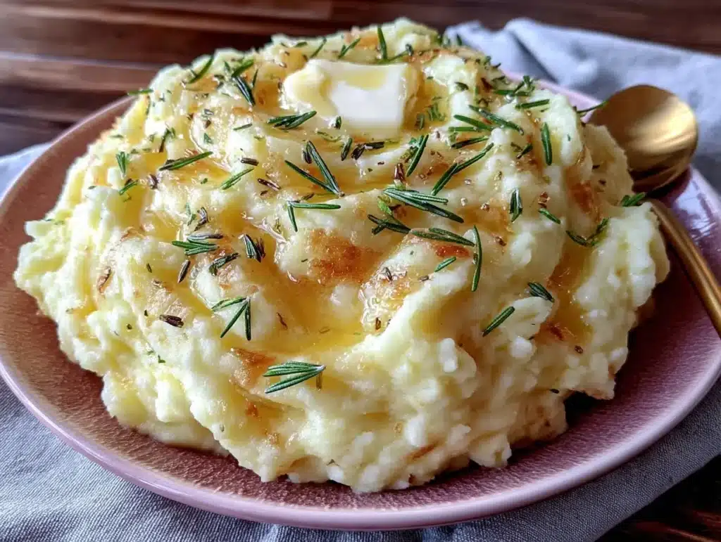 creamy rosemary garlic mashed potatoes - featured image