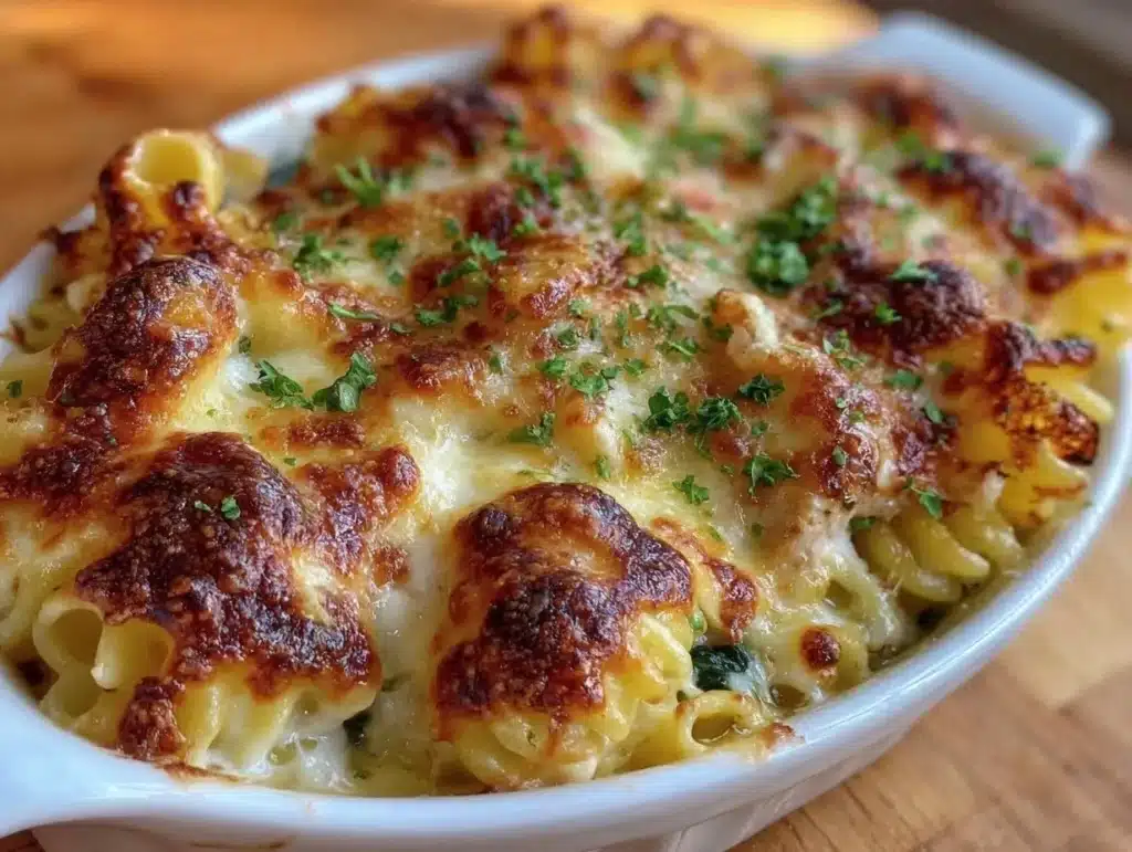 creamy spinach chicken casserole - featured image