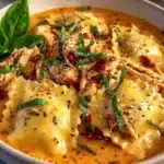 Creamy Tuscan Ravioli Soup - featured image