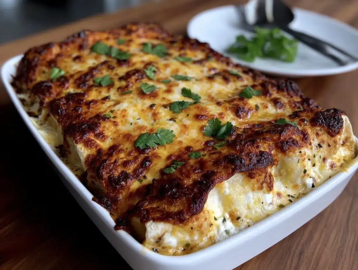 creamy white chicken enchiladas preparation steps