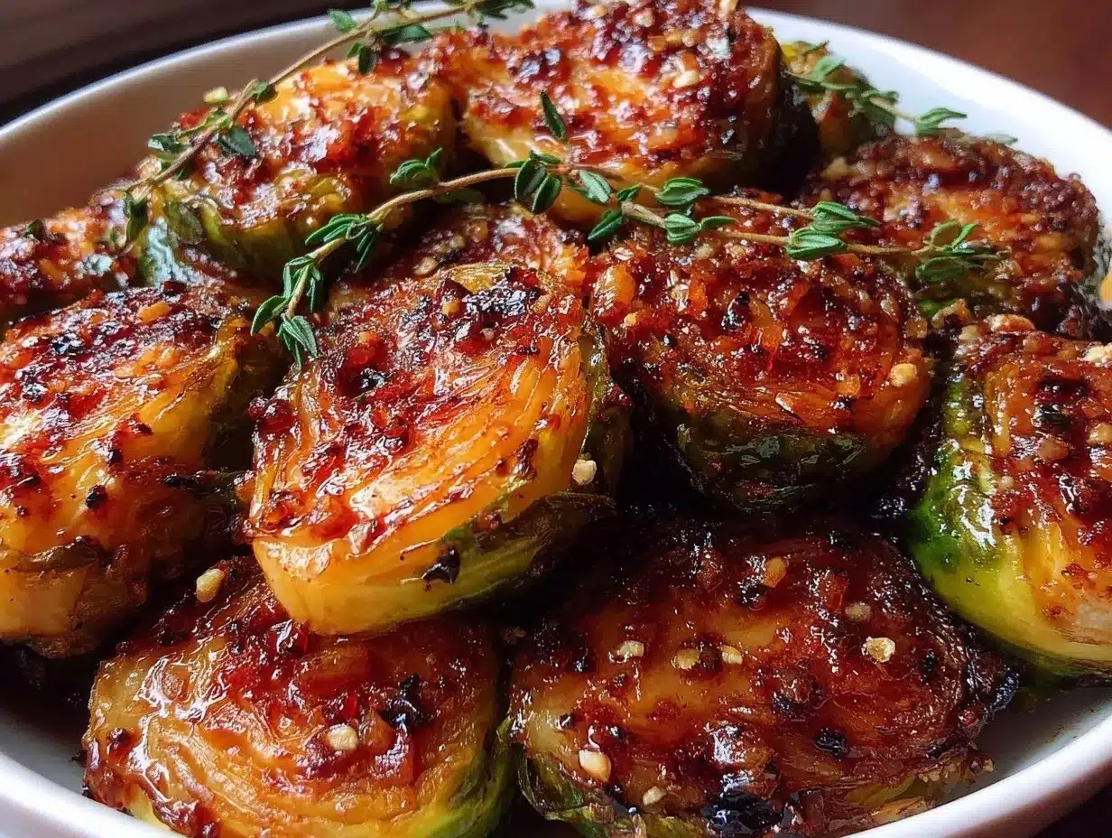 crispy honey balsamic brussels sprouts preparation steps