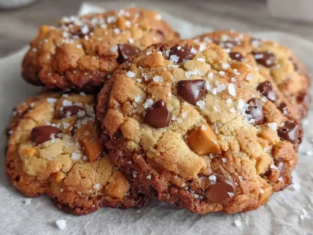 crispy sea salt butterscotch chocolate chip cookies - featured image