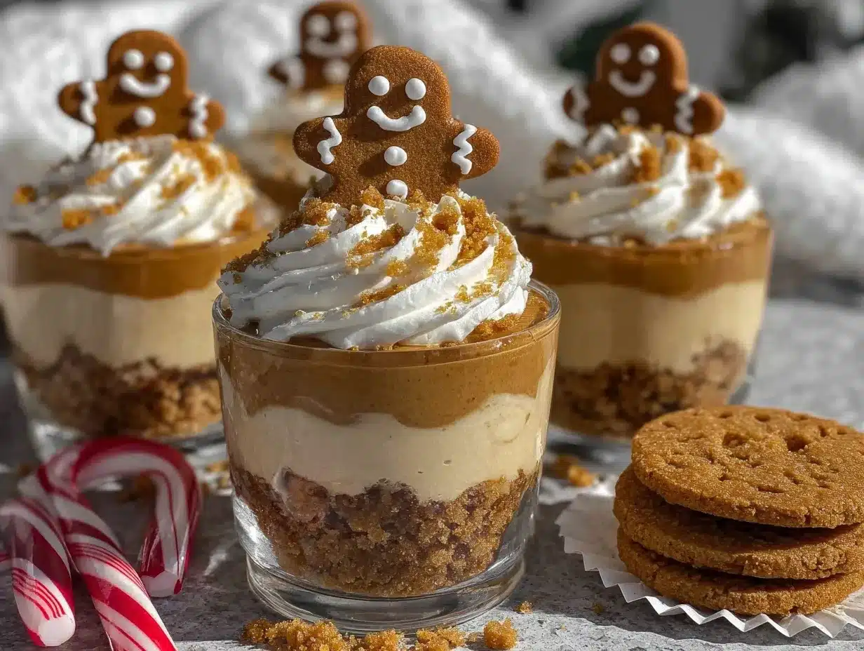 gingerbread cheesecake parfait cups preparation steps