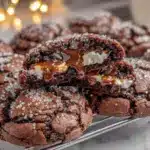 hot chocolate cookies with marshmallow filling - featured image