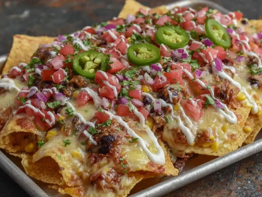 loaded sheet pan nachos - featured image