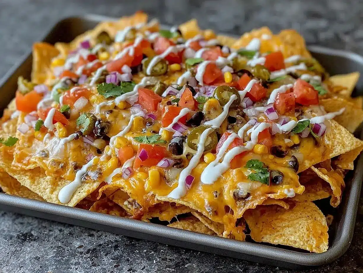 loaded sheet pan nachos preparation steps