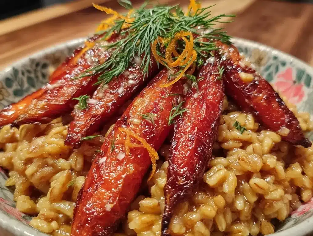 roasted carrots and farro - featured image