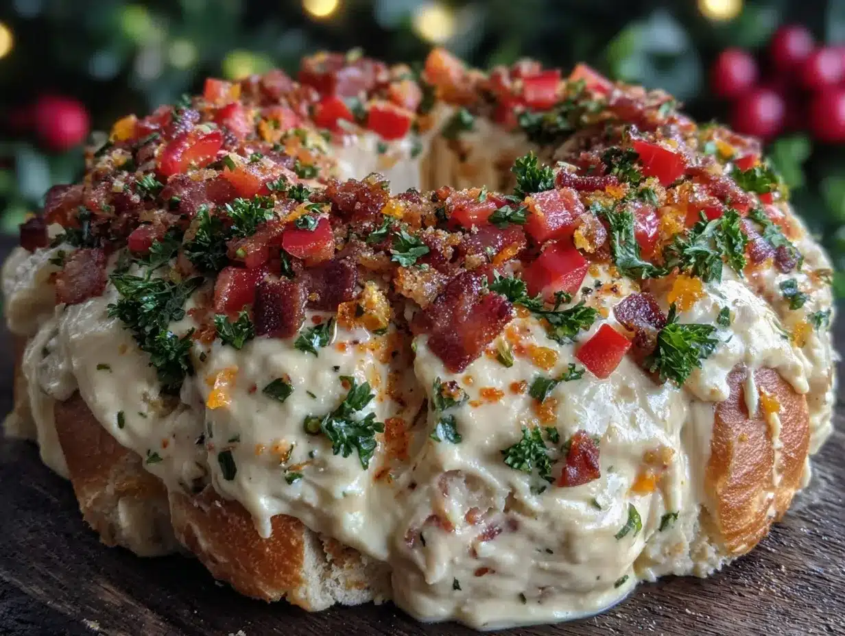 Taco Cheese Ball Wreath preparation steps