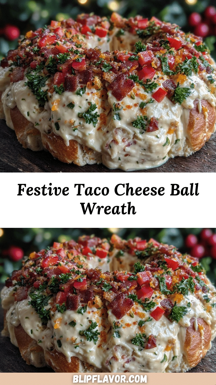 Taco Cheese Ball Wreath recipe