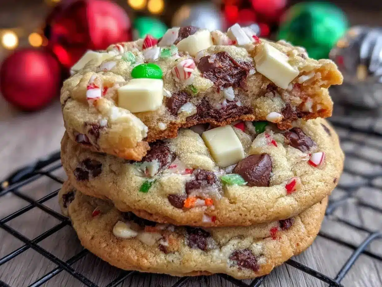 Triple Chocolate Peppermint Chunk Cookies preparation steps