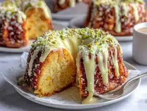 vegan pistachio coffee cake - featured image