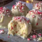 white chocolate peppermint truffles - featured image