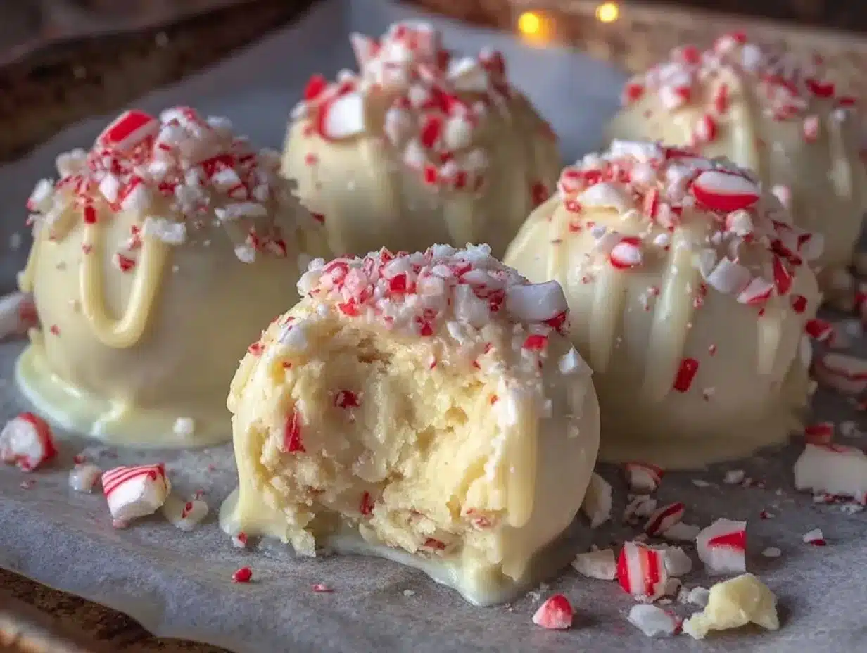 white chocolate peppermint truffles preparation steps