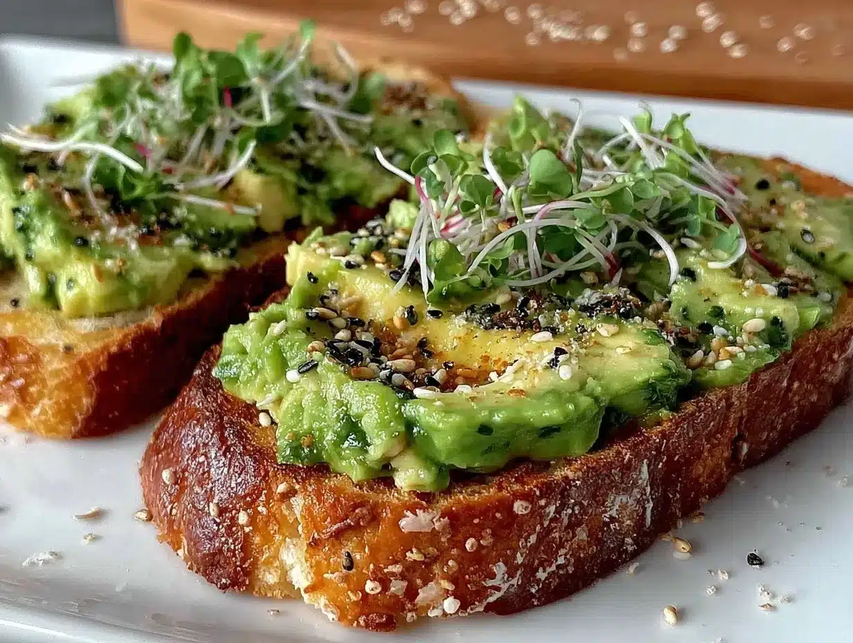 avocado toast with everything bagel seasoning preparation steps