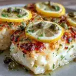 baked cod with lemon and capers - featured image