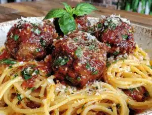 classic comfort spaghetti and juicy meatballs - featured image