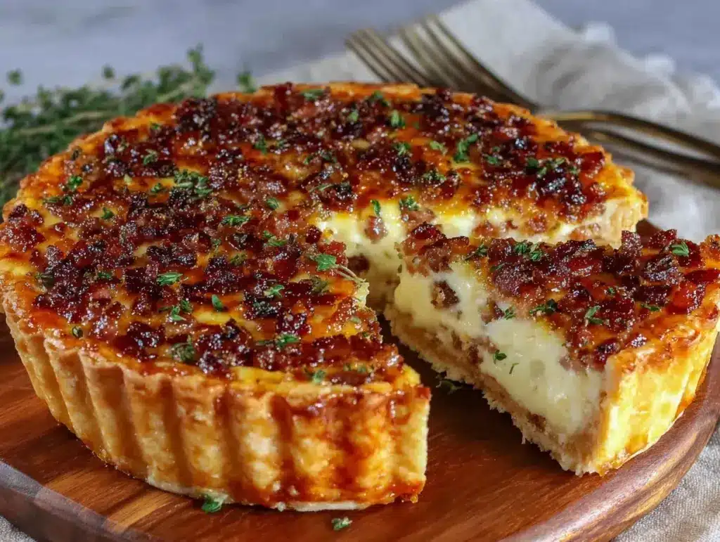 classic creamy quiche lorraine - featured image