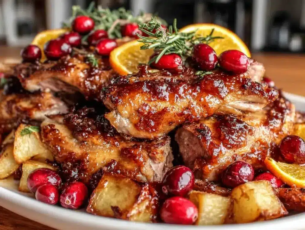 cranberry-orange roast ducklings - featured image