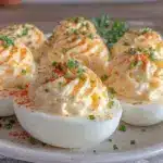 creamy classic deviled eggs recipe - featured image