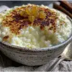 creamy classic rice pudding recipe - featured image