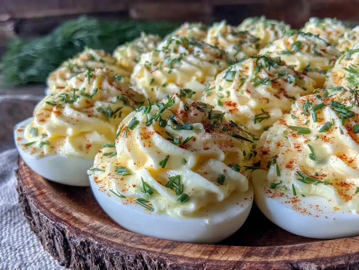 creamy dill deviled eggs preparation steps