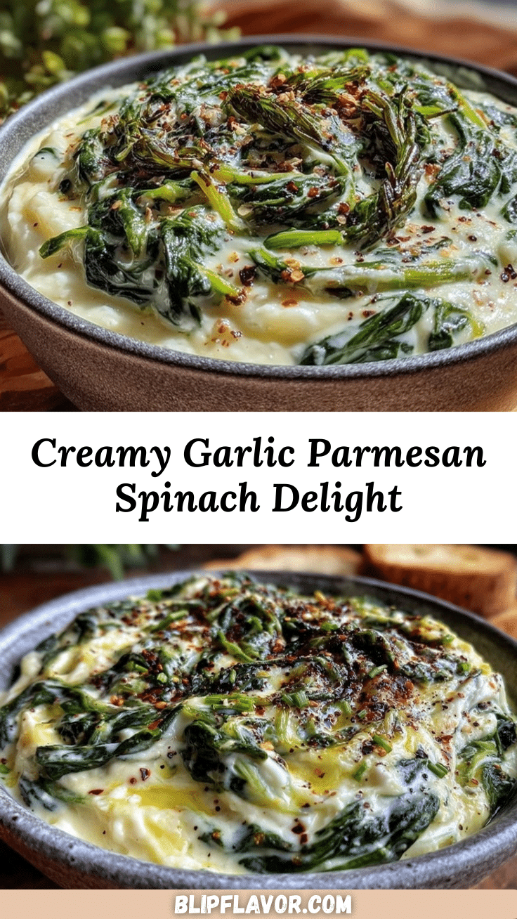 creamy garlic parmesan spinach delight recipe