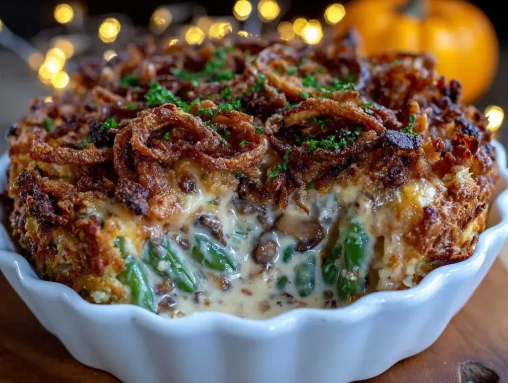creamy green bean casserole - featured image