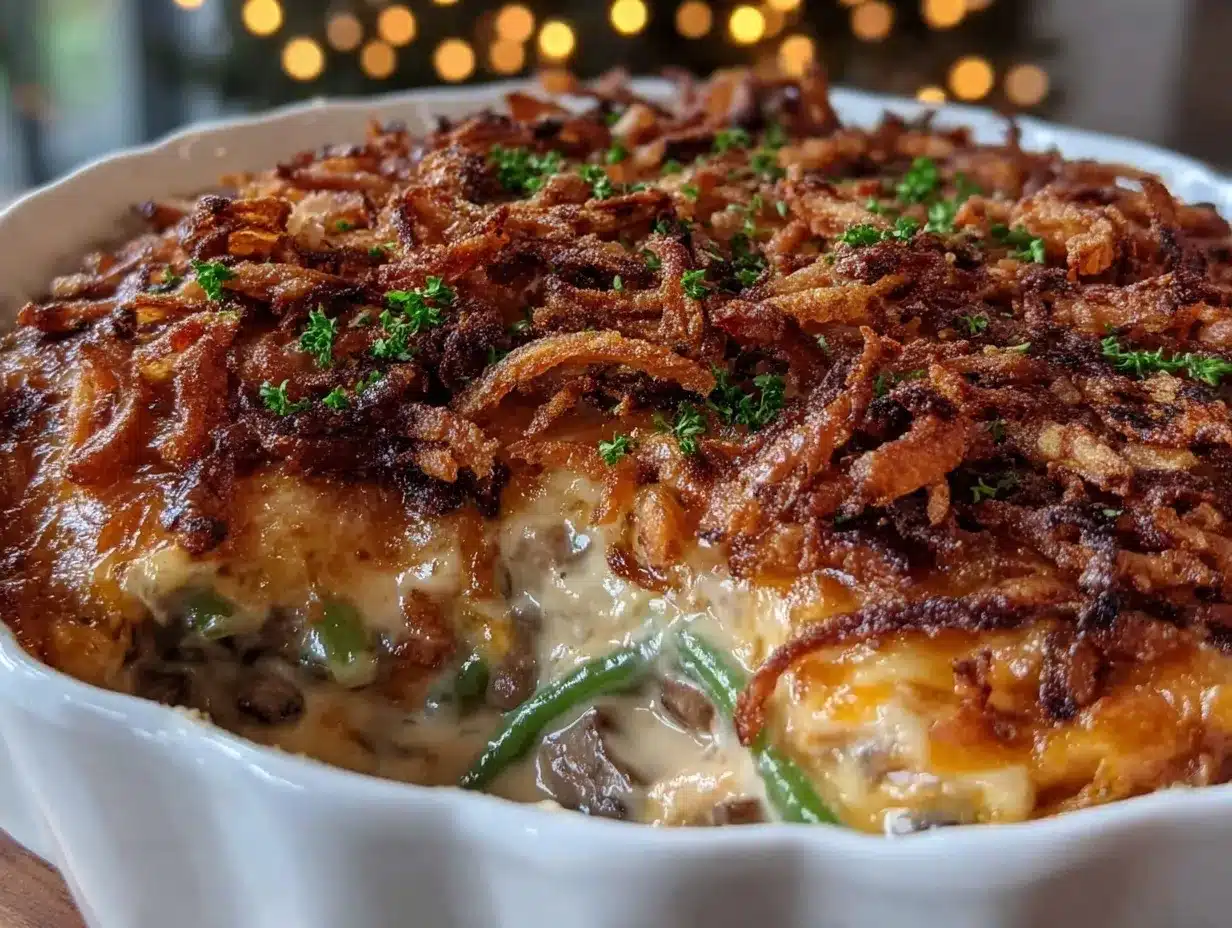 creamy green bean casserole preparation steps