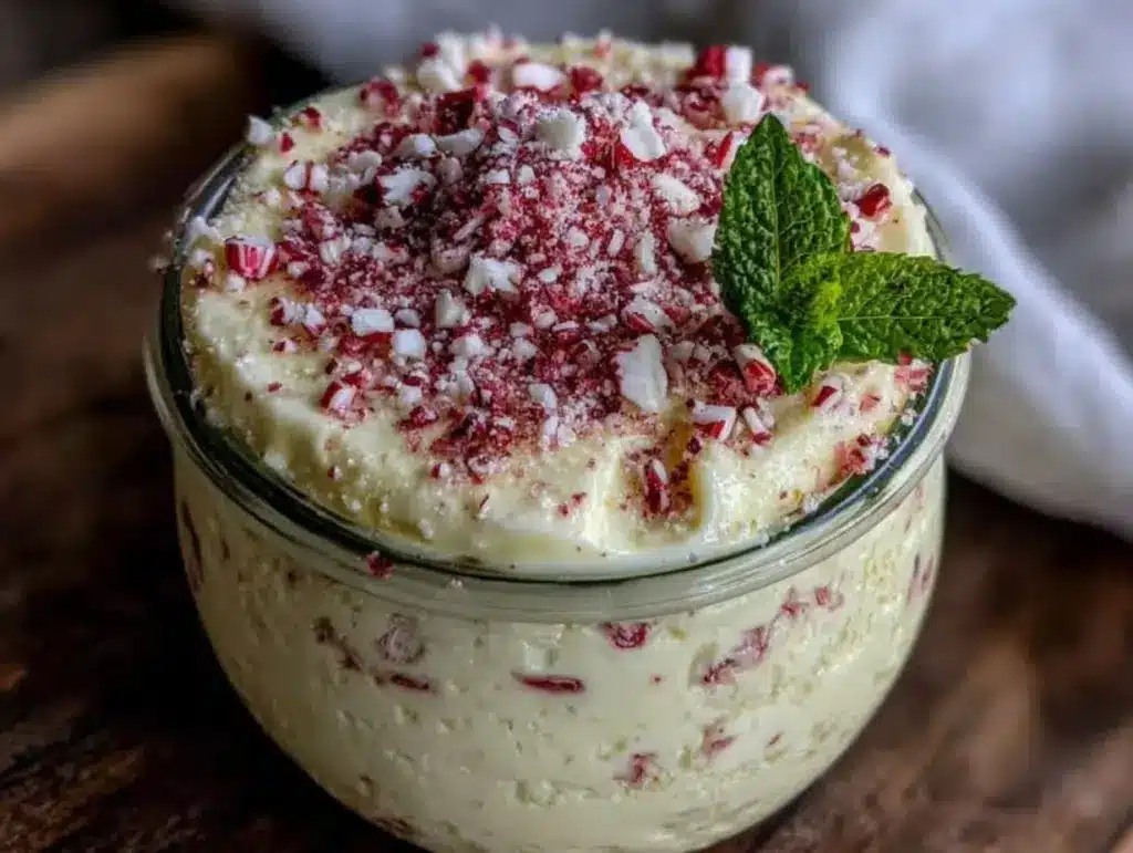 creamy peppermint panna cotta - featured image