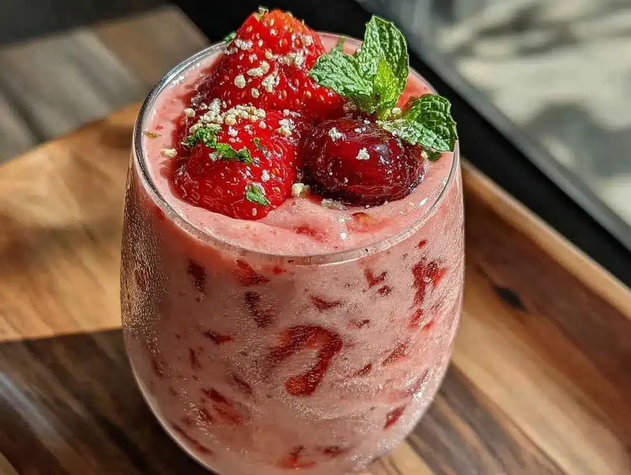 creamy pink smoothie recipe preparation steps