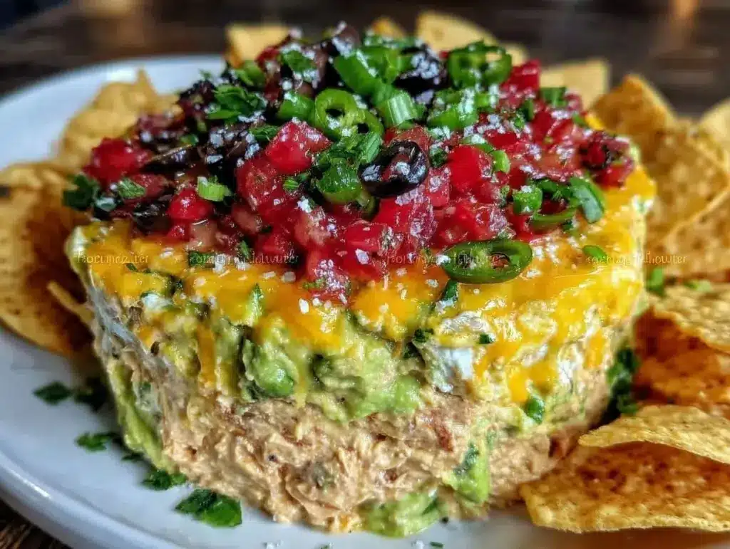 creamy seven layer dip - featured image