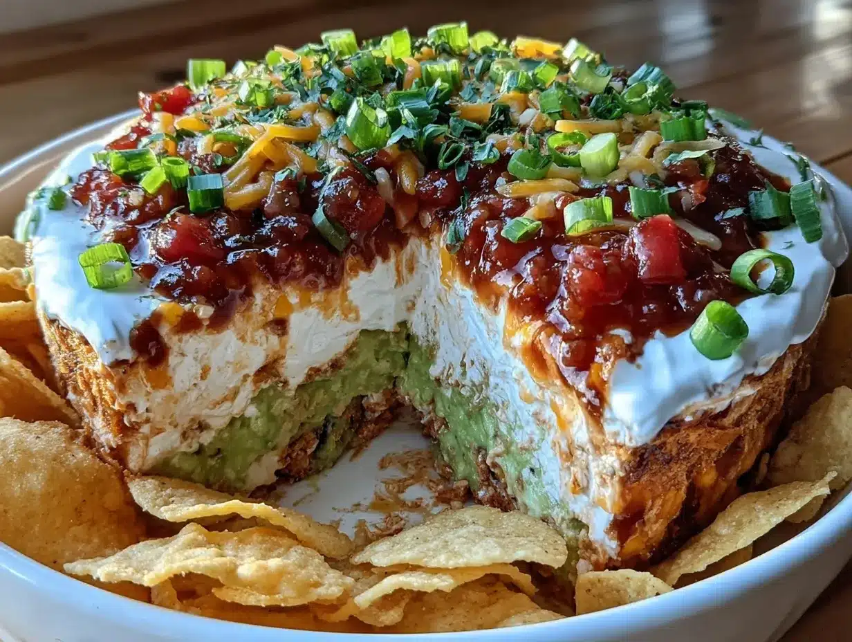 creamy seven layer dip preparation steps