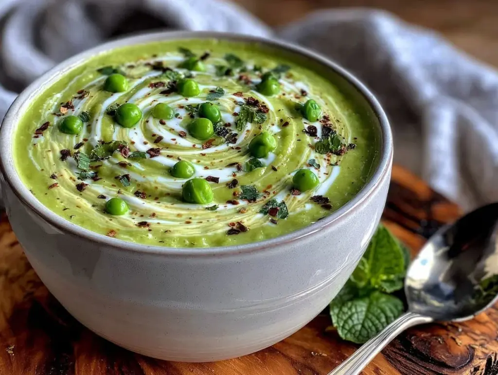 creamy spring pea and mint soup - featured image