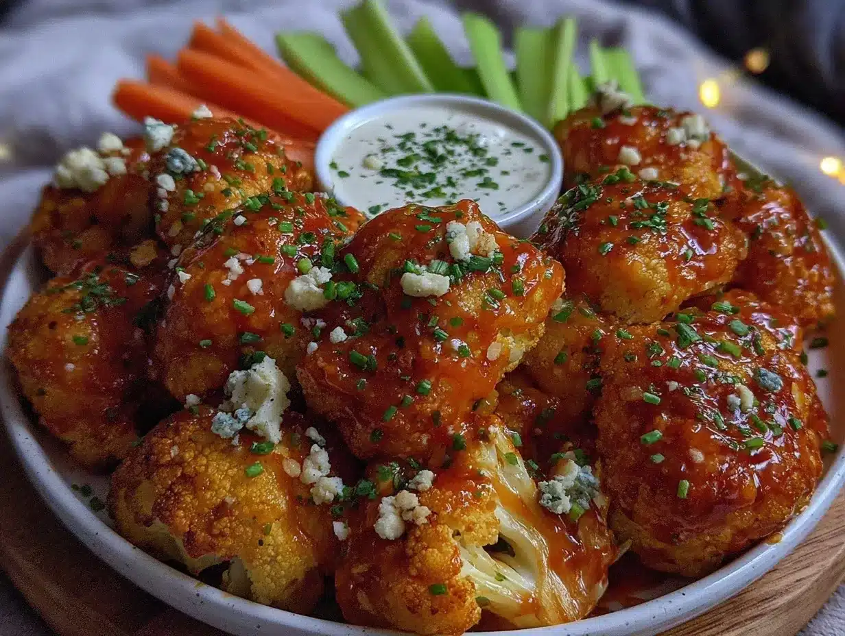 crispy buffalo cauliflower bites preparation steps