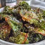 crispy garlic parmesan kale chips - featured image