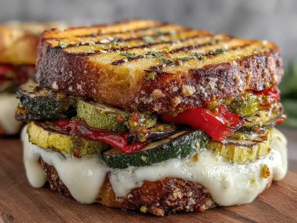 crispy grilled veggie sandwich - featured image