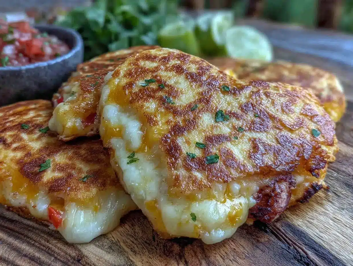 crispy heart-shaped quesadilla preparation steps