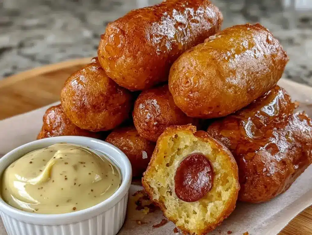crispy mini corn dogs - featured image