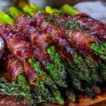 crispy prosciutto wrapped asparagus - featured image