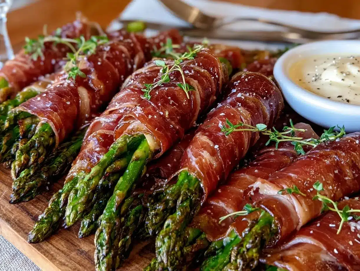 crispy prosciutto wrapped asparagus preparation steps