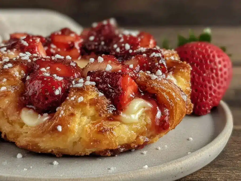 crispy strawberry danish - featured image